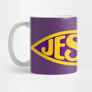 JESUS FISH ICHTHYS PURPLE AND GOLD CHRIST CHRISTIAN Mug